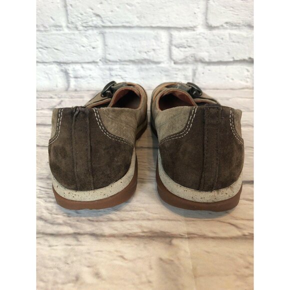 CHACO CLARA Tan Nubuck Flats Slip On Shoes Buckle Womens 8.5 (g1f) - Picture 9 of 10